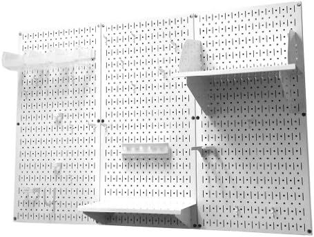 Wall Control 4 ft. Metal Pegboard Organizer - Standard Tool Storage Kit & Deluxe Hook Assortment for Slotted Tool Board - White - Image 3
