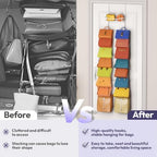 SWTYMIKI Over The Door Purse Organizer - Wall Mounted Purse Rack with 16 Hooks and Metal Basket, Handbag Hanger Organizer Holds up to 16 Bags, Bag Rack Can Use As 1/2 Part, for Door, Closet - Image 5