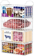 Freezer Organizer Bins, 4 Pack Big Baskets for 5/ 7 Cu.FT Deep Freezer by MSERCUOR