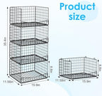 Hongtamoya 4-Tier Closet Organizers and Storage Basket with Divider, Foldable Closet Shelf Organizer System, Space-Saving Clothes Storage Drawer Organizer Bins for Wardrobe Cupboard, White - Image 3