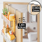 Kaiferty Over The Door Hooks Organizer, Coat Rack Over The Door Storage Hanger Towel Rack, Back of Door Storage Organizer for Bathroom,Bedroom,Kitchen,Office (Silver, 3-Tier) - Image 5