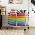 COSTWAY 12-Drawer Rolling Storage Cart, Utility Storage Organizer Cart - Image 2