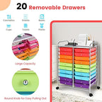COSTWAY 20-Drawer Rolling Storage Cart, Utility Storage Organizer Cart - Image 4
