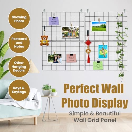 CIKLCIX Wire Wall Grid Panel Set of 4, Photo Display Board & Memo Board - Image 3