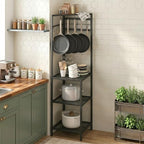 MAHANCRIS 4-Tier Pot Rack, Freestanding Pot and Pan Organizer with Hooks - Image 7
