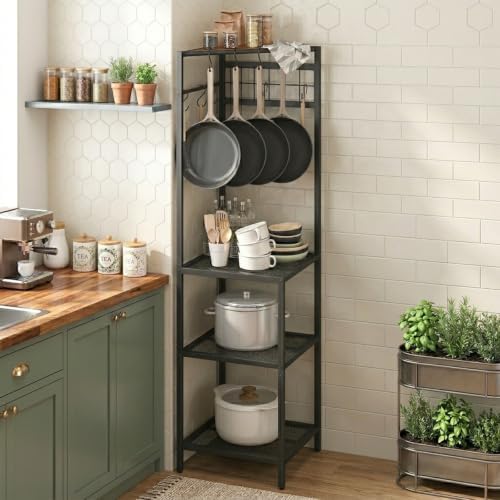 MAHANCRIS 4-Tier Pot Rack, Freestanding Pot and Pan Organizer with Hooks - Image 7