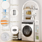 Spurgehom Over Toilet Storage Cabinet, Bathroom Arch Organizer, White - Image 4