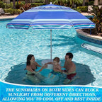 Briwooody Floating Pool Umbrella Stand with Table, Portable Shade Base Holder with Weighted Base and 4 Cup Holders, Pool Sunshade Support for Pools and Hot Tubs (Umbrella Not Included) - Image 5