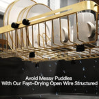 MAJALiS Gold Expandable Dish Drying Rack Over The Sink with Anti Slip Grip - Image 7