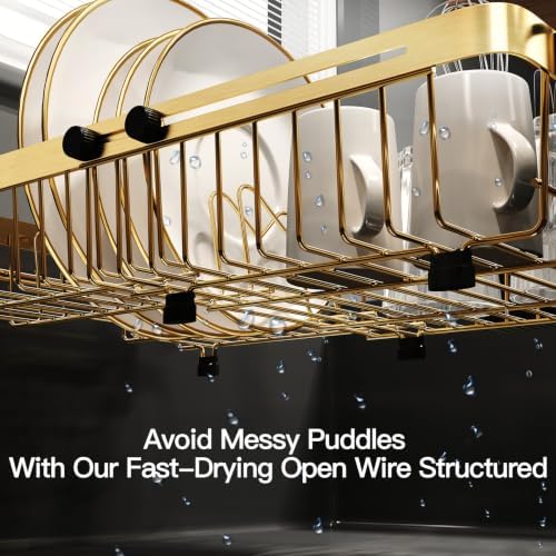 MAJALiS Gold Expandable Dish Drying Rack Over The Sink with Anti Slip Grip - Image 7