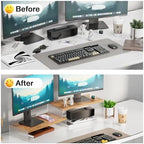 YGYQZ Adjustable Monitor Stand Riser, 7.67"×15.74" Dual Monitor Desk Stand - Image 7