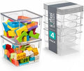 Sorbus Clear Toy Storage Bins with Lids, Stackable (Medium, 4 Pack) by Sorbus