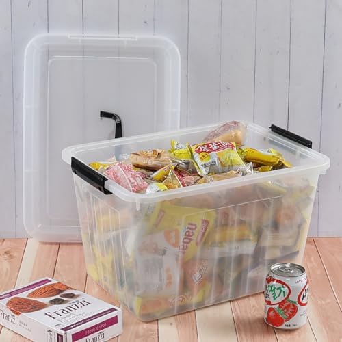 Farmoon 20 Quart Clear Latching Storage Bin, 4 Packs Lidded Storage Boxes - Image 6