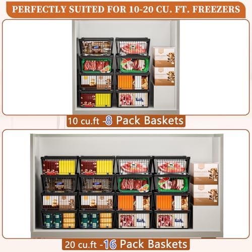 Large Freezer Organizer Bins for 10 to 20 Cu.Ft,Leak-Proof Bottom,6 Pack - Image 4