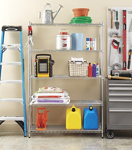 Whitmor 5 Tier Heavy Duty Shelving Unit, Metal Storage Shelves, 500 lbs Capacity per Shelf, Max 2500 lbs total, Easy Assembly Home Organizer for Pantry, Garage, Plant, 48"L x 18"W x 74"H - Image 2