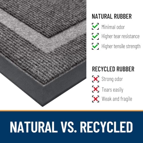 OLANLY Half Circle Front Door Mat Outside 59x34 All-Season Rubber Doormat - Image 4