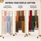 DouSeiAi 7-Tier Movable Scarf Organizer Holder, Metal Hijab Display Stand - Image 4