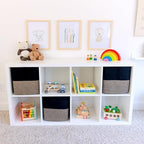 NaturalCozy 13x15x13 Kallax Storage Cubes Bins, 3 Pack | Cotton Rope Cube Storage Bin Woven Baskets for Organizing | Kallax Insert Storage Baskets for Shelves Organizer, Kids Toy, Closet Baby Nursery - Image 3