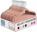 Zober Blush Velvet Hangers 50 Pack, Slim Non Slip Clothes Hangers by ZOBER