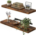 Fixwal Floating Wall Shelves for Decor (Rustic Brown, Set of 2, 22Inch) by Fixwal