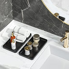 Weenson Bathroom Vanity Trays for Countertop Toiletries Decor Candle Perfume Makeup, Kitchen Tray for Soap Dispenser Spice Salt Oil, Black Tray for Toilet Tank Nightstand Coffee Set of 2 - Image 2