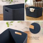 OIAHOMY 118L XXXLarge Rope Storage Basket, Oversized Blanket Basket Blue - Image 5