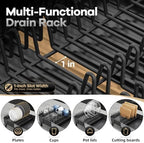 Urackify Stainless Steel Dish Drying Rack for Kitchen Counter,Black - Image 4