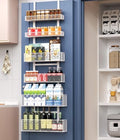 6-Tier Over The Door Pantry Organizer,Hanging Spice Rack,Grid Basket,White by Bunoxea