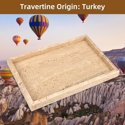 Marble Bathroom Vanity Tray, Travertine, 12"x 8" x1.2" - Image 5