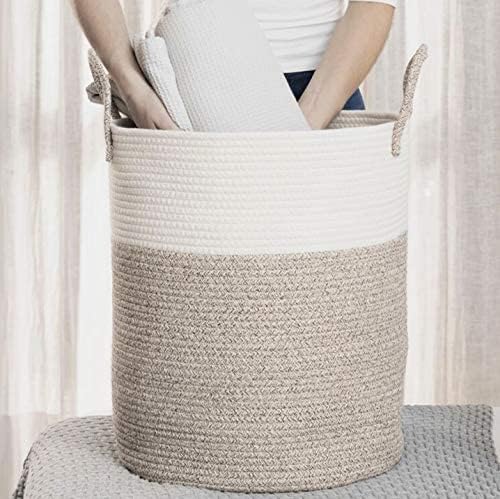 OrganiHaus Tall Cotton Rope Laundry Basket & Hamper, Blanket Storage 52L - Image 6