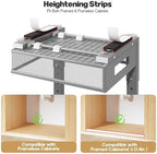 Under Sink Organizer,2-Tier Dual Pull Out Cabinet Organizer Drawers With Smooth Circular Rail,Large Capacity Metal Mesh Sliding Shelves For Bathroom& Kitchen Storage,Height Adjustable–Gun Gray,2 Packs - Image 5
