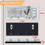 SHYFOY Mirrored Key Holder for Wall Decorative Love Letter Sign Plaque Key Hanger for Decor, Glitter Key Rack Wall Hanger with 4 Crystal Hooks for Entryway Front Door Key Hanging - Image 2