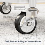 YASONIC 3 Tier Rolling Cart, Heavy Duty Metal Utility Cart with Wheel White - Image 5