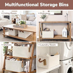 CHICVITA 30L Large Fabric Closet Baskets for Shelves, 4Pack, Beige - Image 5