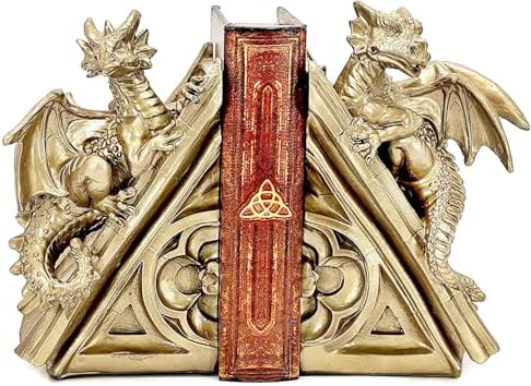 Bellaa Dragon Bookends, Set Vintage Decorative Book Ends 21503 - Image 2