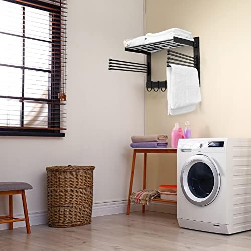 BATODA Wall-Mounted Steel Clothes Drying Rack, Solid Steel, Multi-function - Image 4