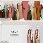 MORALVE Skirt Hangers Space Saving with Clips - 2 Pack - European Beechwood 5-Tier Hanger for Shorts, Skirts, and Pants - Closet Organizer and Storage Solution for Women with 360° Swivel Hook - Image 3