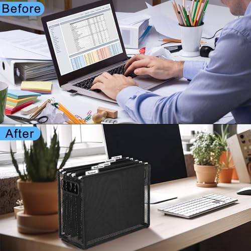 2 Pack Hanging File Holder, 10 Hanging Folders,Black,Small - Image 6