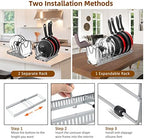ROOHUA Pot and Pan Lid Organizer Rack for Under Cabinet, Grey - Image 5