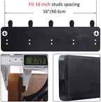 WEBI Rustic Coat Rack Wall Mount,Wood Coat Hooks Wall Mounted Coat Hanger,16" Hole to Hole,Hook Rack Rail,5 Triple Hooks for Hanging Coats,Hats,Jacket,Clothes,Entryway,Black,2 Packs - Image 3