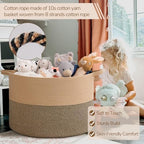 INDRESSME 115L Extra Large Woven Wicker Blanket Basket Living Room - Image 3