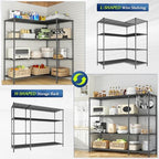 Romorgniz 52.4W Wire Shelving Rack, 4Tier Metal Shelving Unit,1120LBS Heavy Duty Storage Shelves,Adjustable Pantry Shelves, Metal Shelf and Storage Rack,Industrial Shelving 52.4Wx13.8Dx59H,2PCS - Image 4