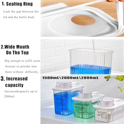 [2 Pack] Laundry Detergent Dispenser for Laundry Room Organization and Storage, 2800ml Laundry Soap Dispenser，Liquid Laundry Detergent Dispenser with 4 Removable Labels, BPA Free & Pet Plastic, Clear - Image 4