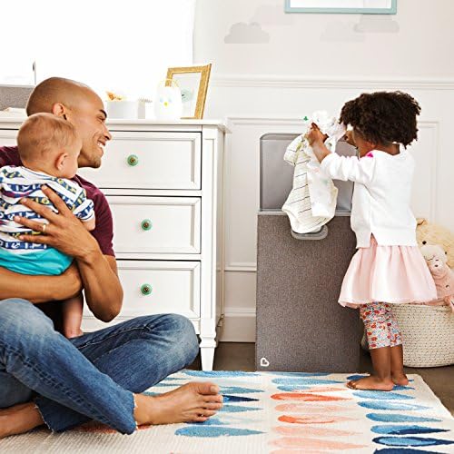 Munchkin Laundry Hamper for Baby and Kids, Collapsible Nursery Organizer with Lid, Grey - Image 2