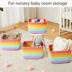 Rainbow Rope Basket for Storage 4 Pack Kids Baskets for Shelves - Image 6