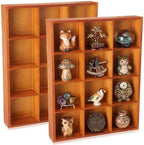 Yookeer 2 Pcs 12-Slot Wood Sorting Tray Grid Display Cabinet by Yookeer