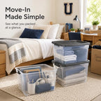 2 Pack Clear Stackable Storage Bins with Latching Lids, 76 Quart for Garage - Image 5