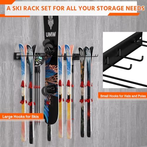 Ultrawall Ski Rack, Wall Mounted Ski Storage Rack, Garage Skis Holder - Image 5