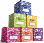 LemonRoad 6 Fabric Cube Storage Bin 11'' Classroom Bin, Rainbow, Label by Unknown