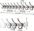 Dseap Coat Rack Wall Mount - 38” Long 10-Tri-Hooks Heavy Duty Coat Hanger Rail Wall Hooks for Hanging Coats Hats Clothing Clothes Purse Mudroom Entryway, Chromed - Image 2
